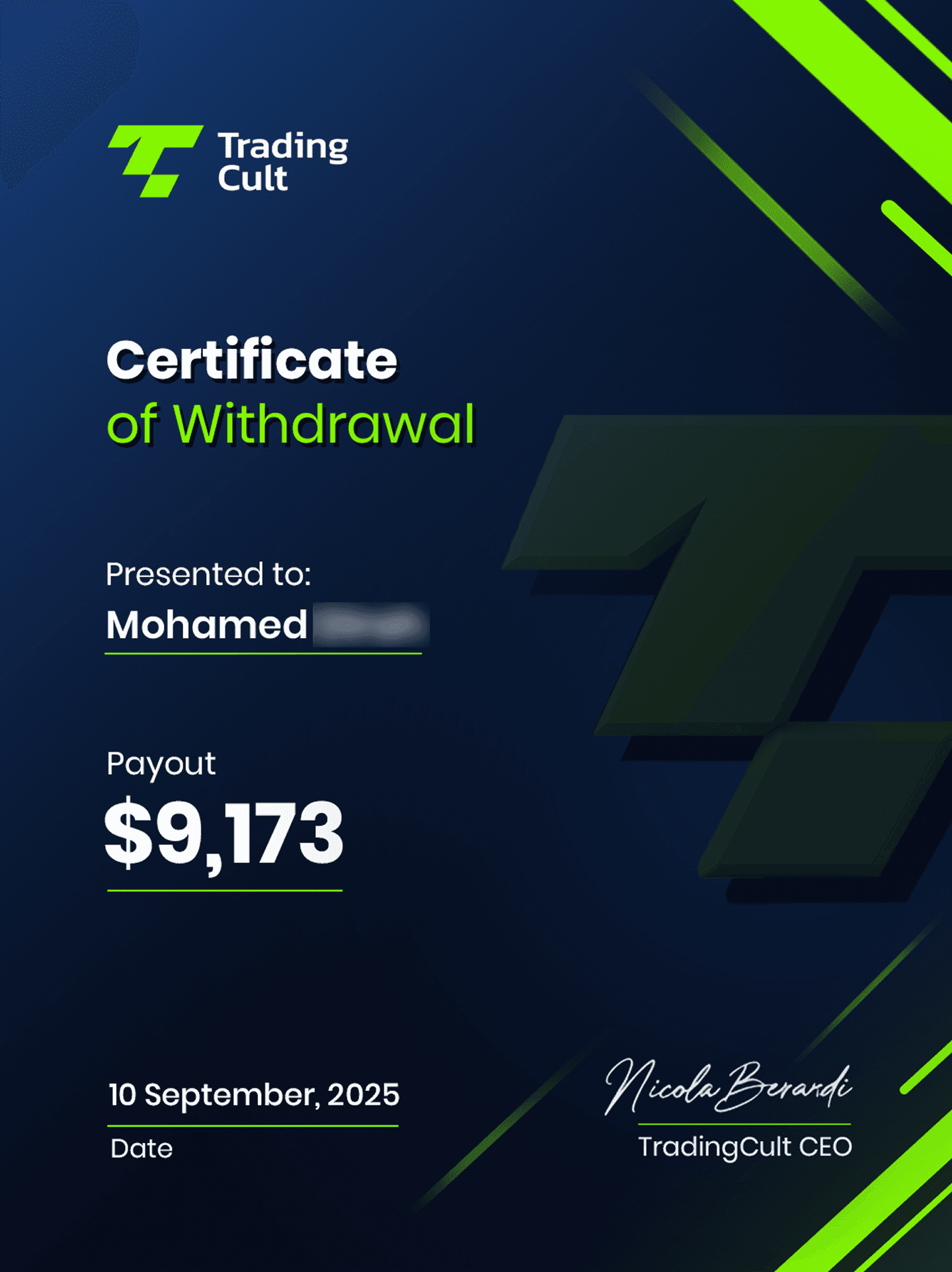 Mohamed certificate